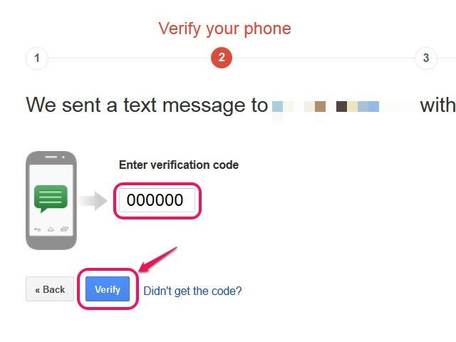 Cliquez Didn't Get The Code to resend the verification code.