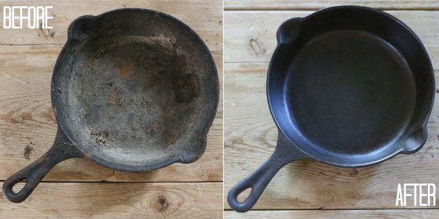 Ce's hard to believe these are actually the same rusty and grimy skillets we began with.